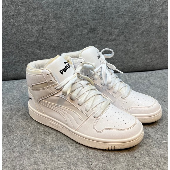 Puma Rebound‎ High Top Sneakers Classic Casual Shoes White Mens Size 8.5 - Picture 2 of 10
